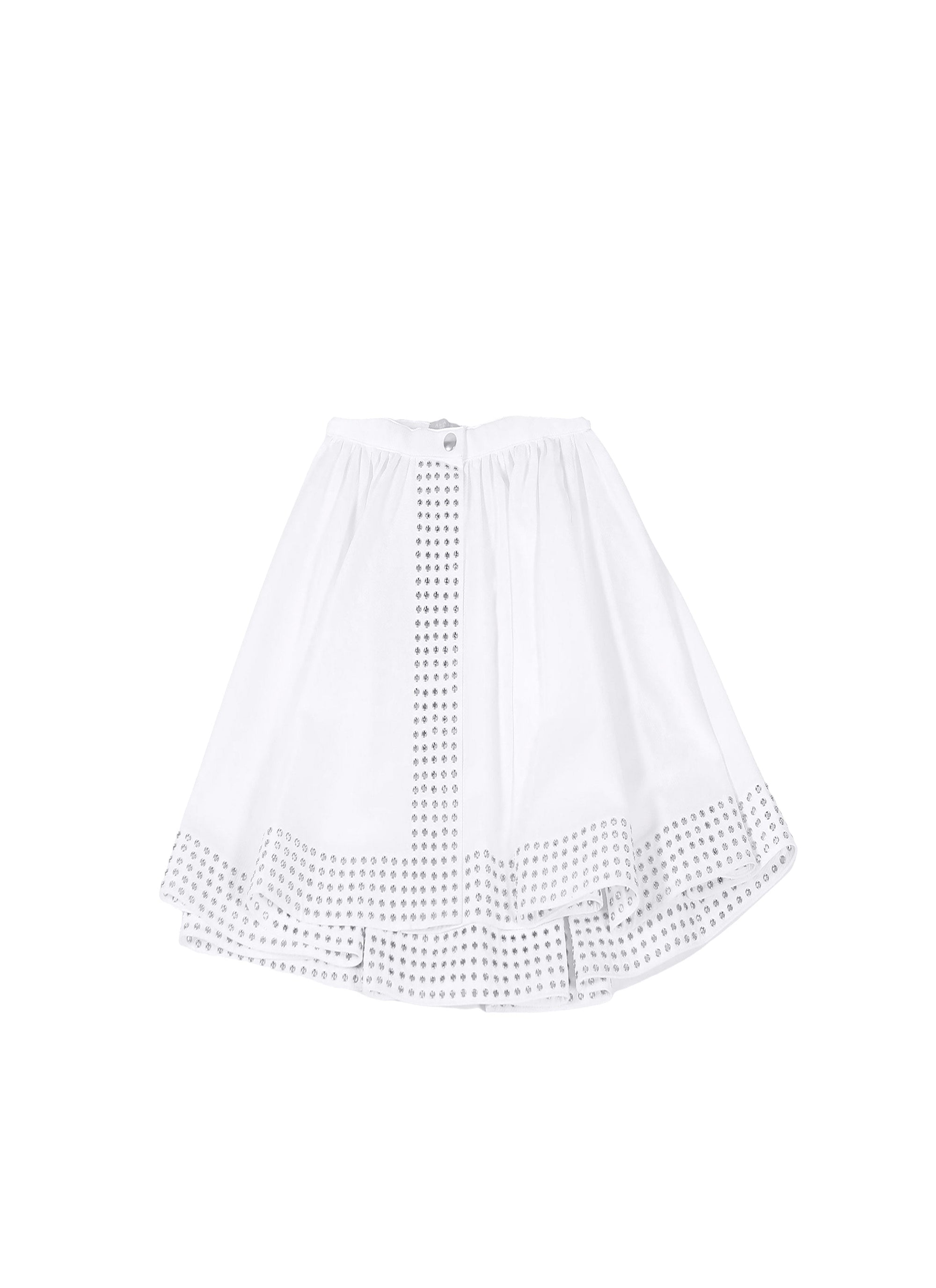 Short skirt with eyelets - White