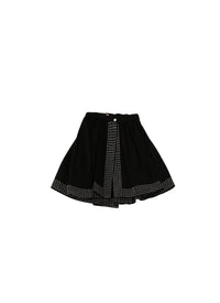 Jupe courte à œillets asymétrique - Noir