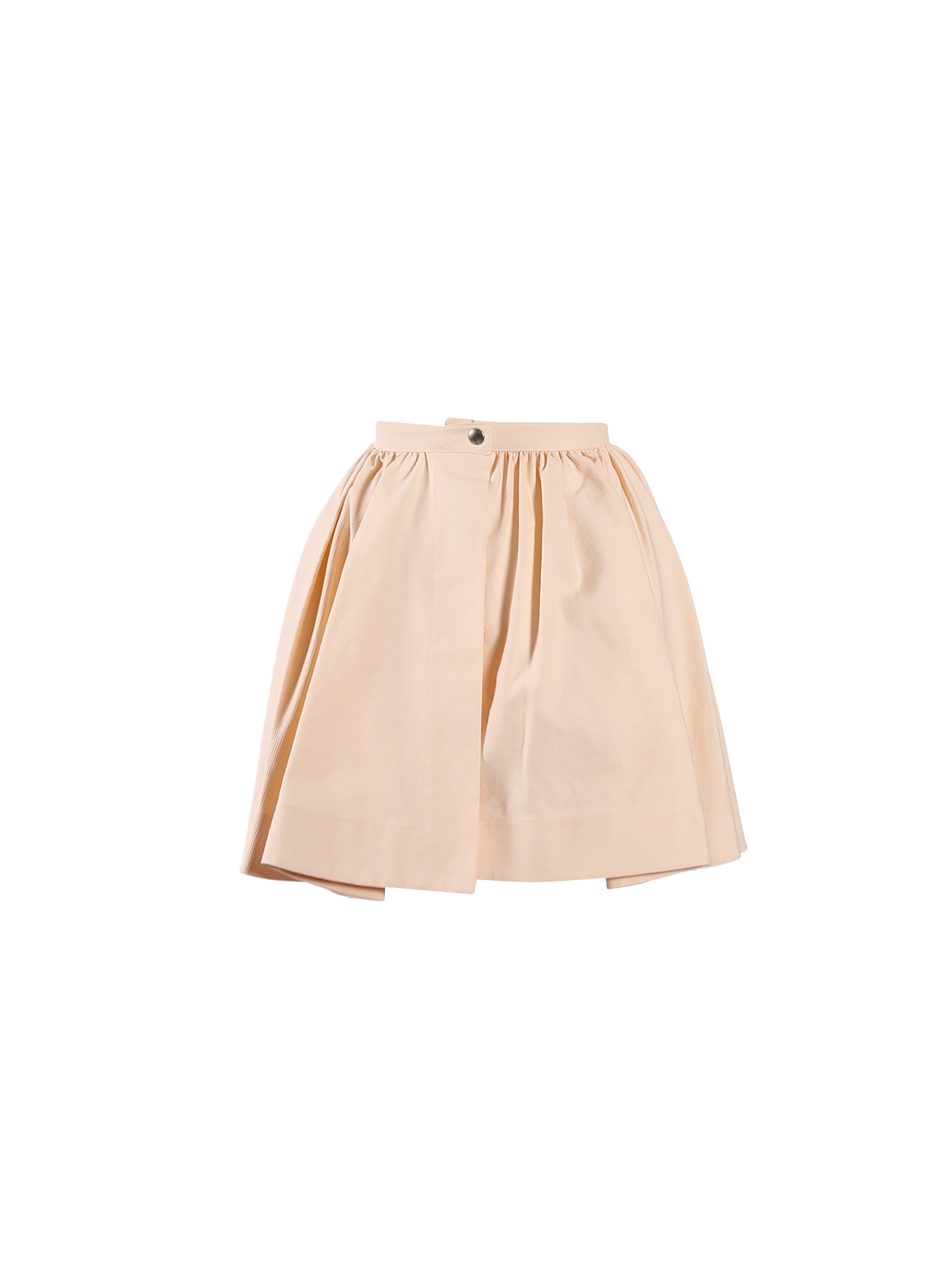 Jupe courte asymétrique ajourée - Nude
