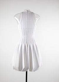 Robe patineuse texturée à silhouette définie - Blanc