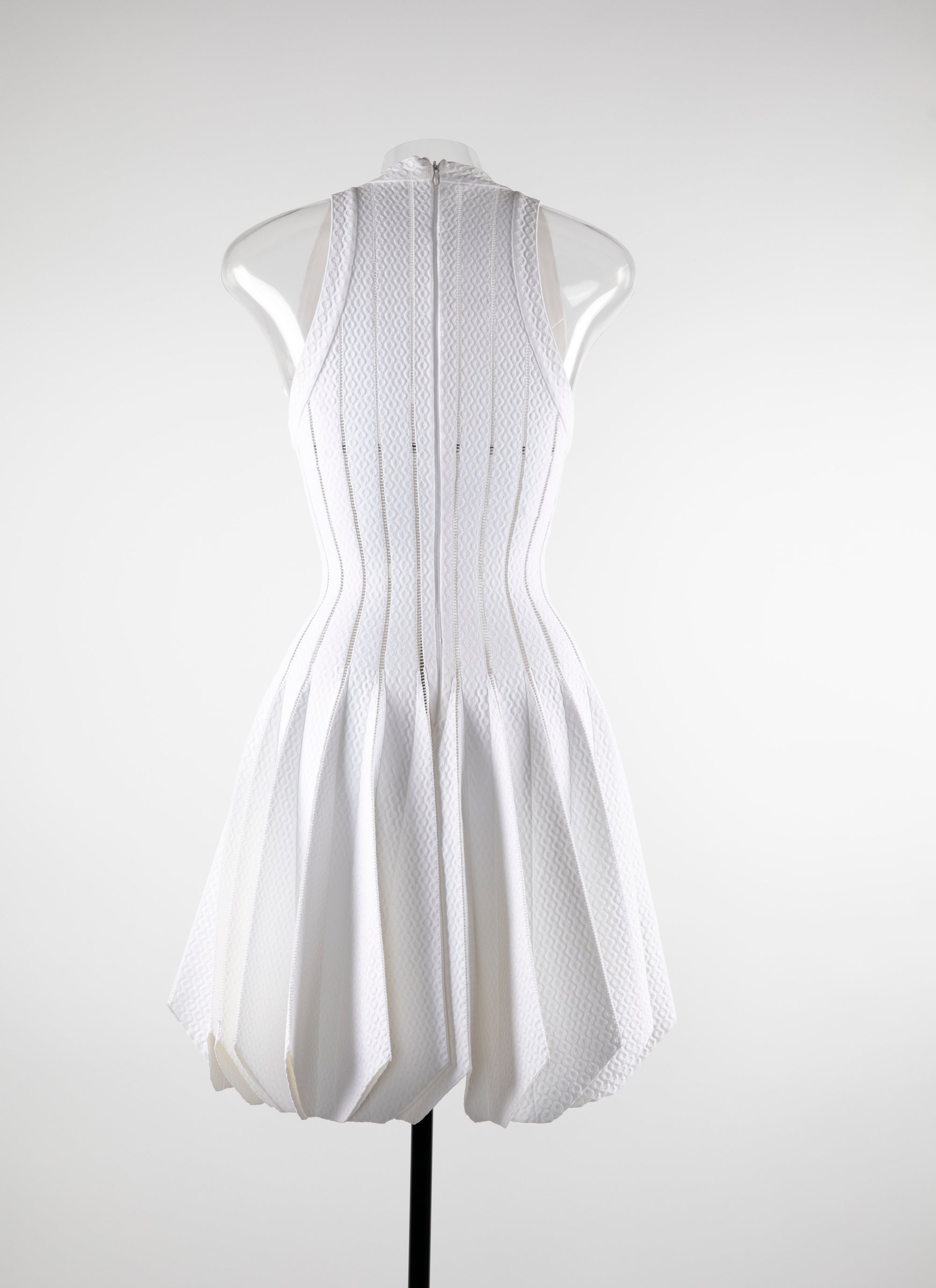 Robe patineuse texturée à silhouette définie - Blanc