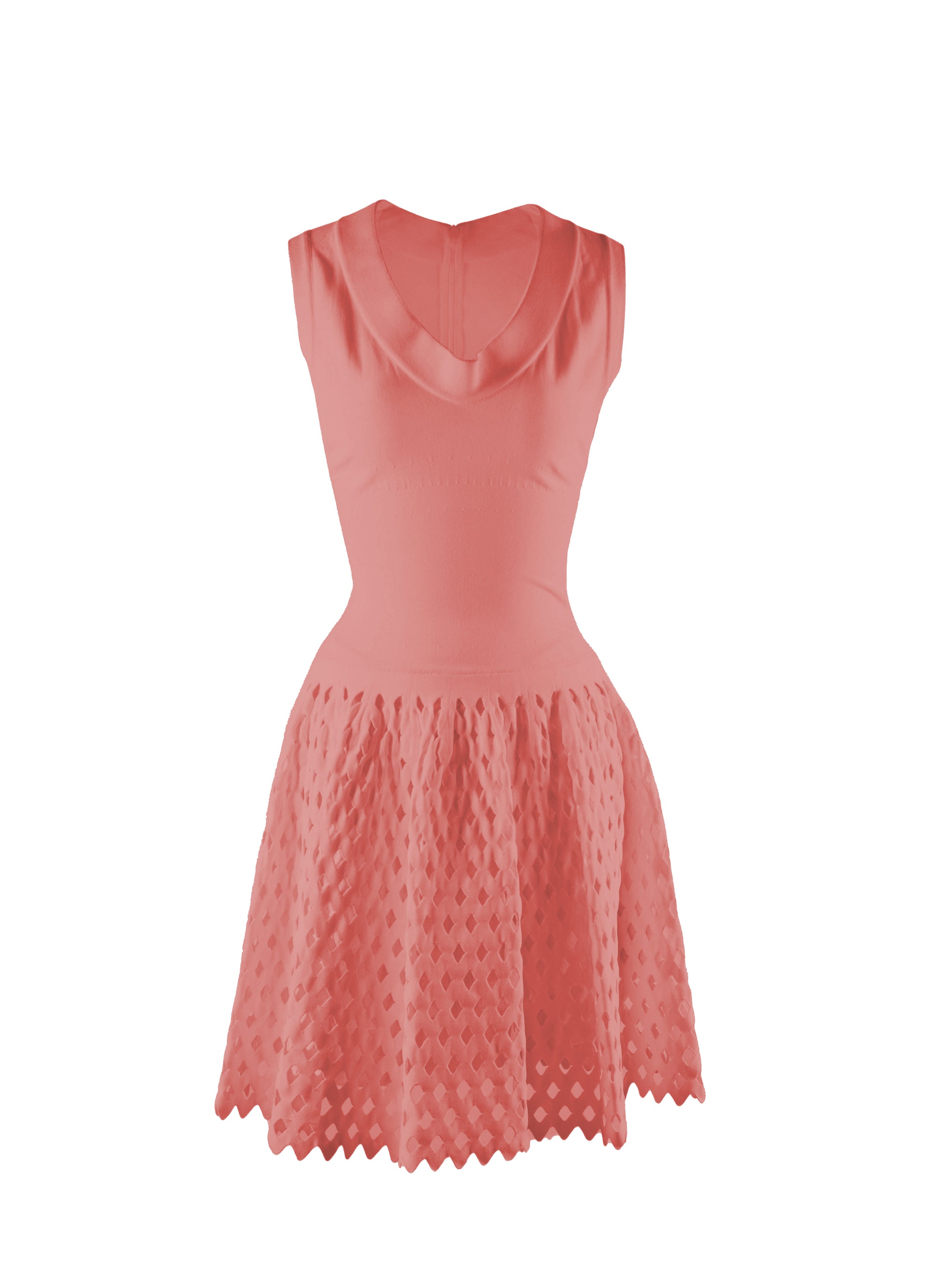 Robe col en V et jupe plissée - Fard