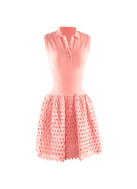 Robe perforée à col polo - Fard