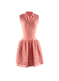 Polo dress and perforated skirt - Blush