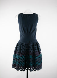 Dress with tulle flared skirt - Prussian Blue & Nr