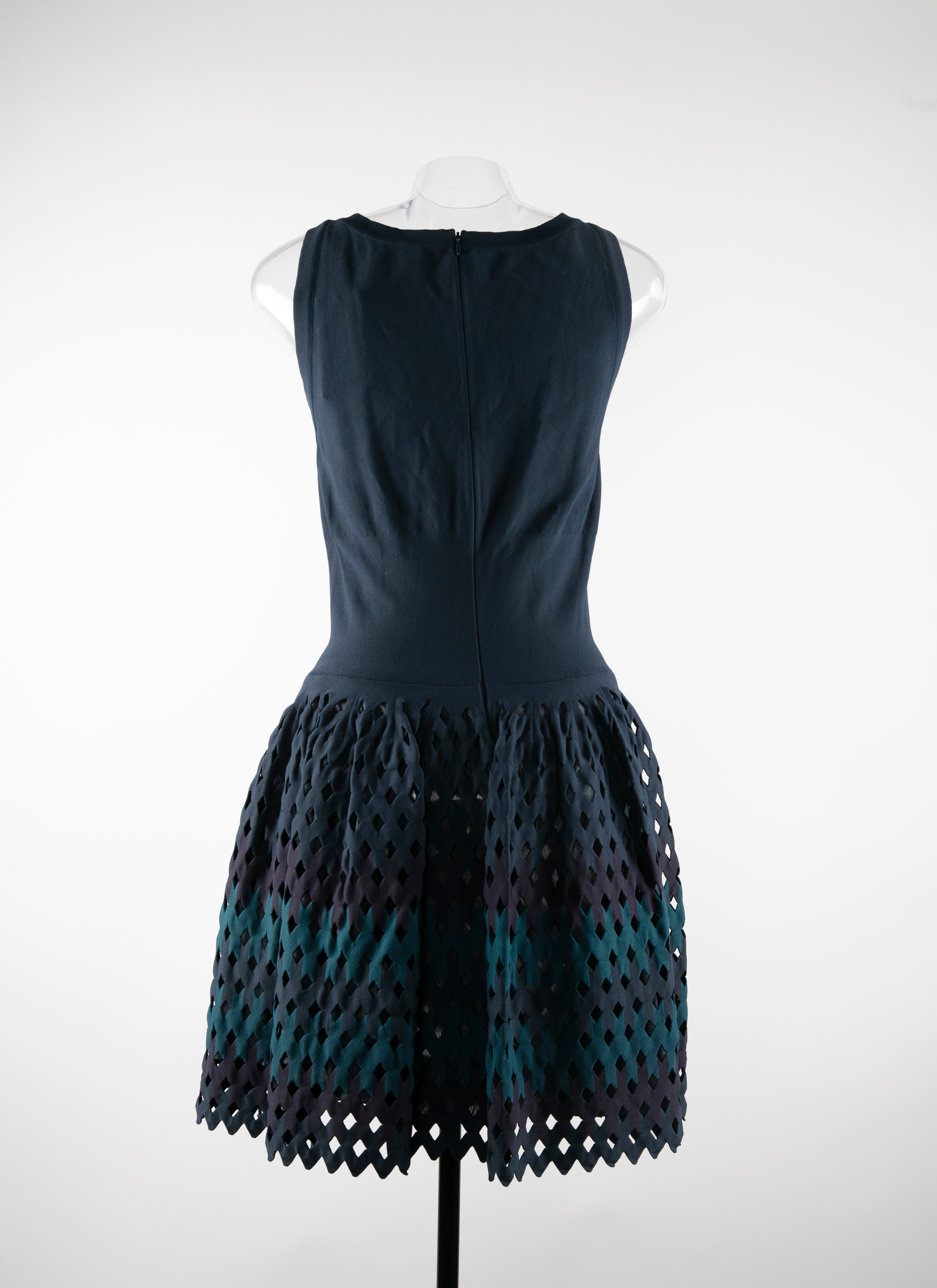 Dress with tulle flared skirt - Prussian Blue & Nr