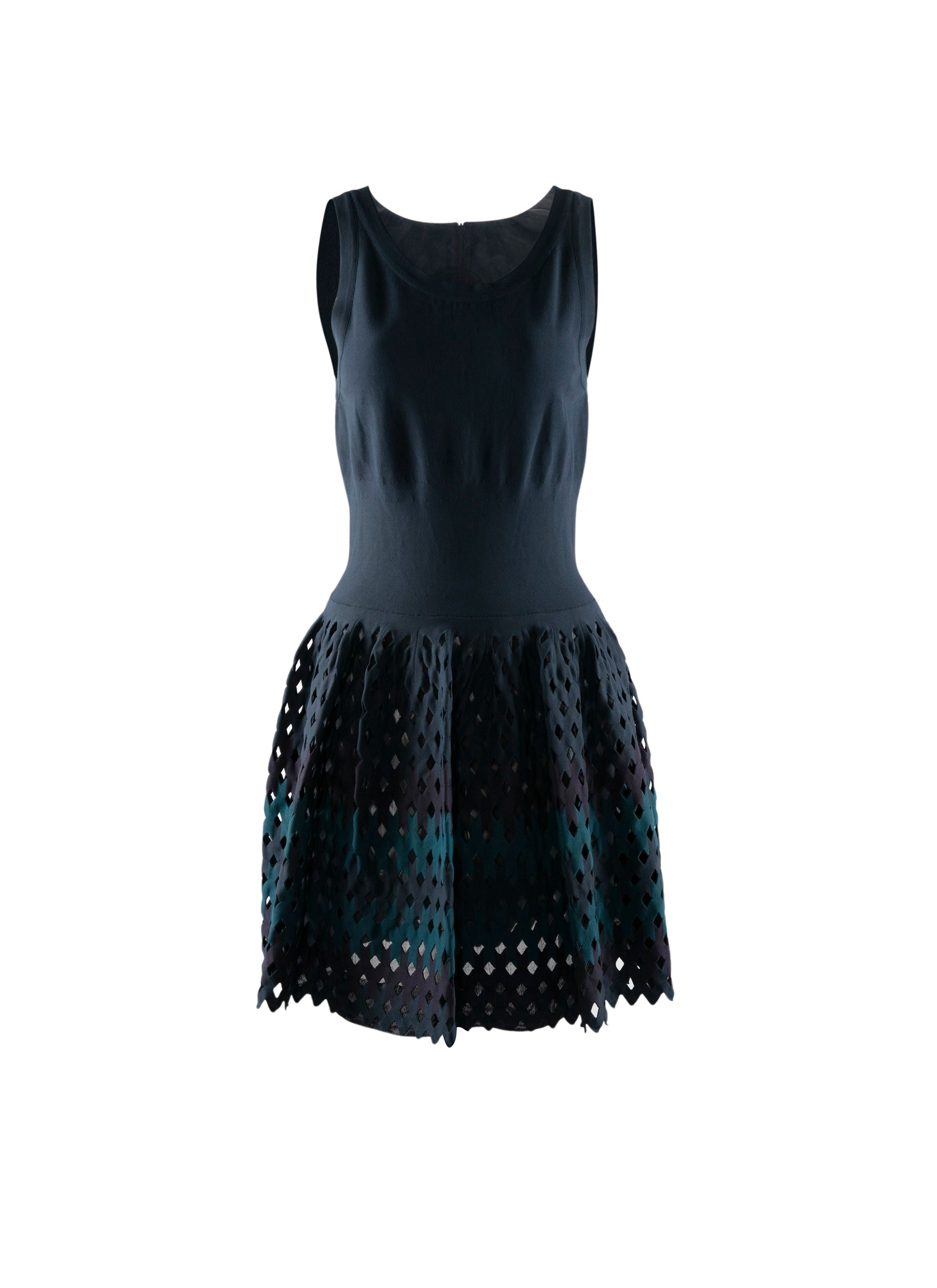 Dress with tulle flared skirt - Prussian Blue & Nr