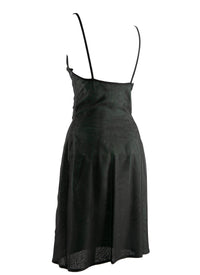 Straight silk nightie - Black & Rose Gold