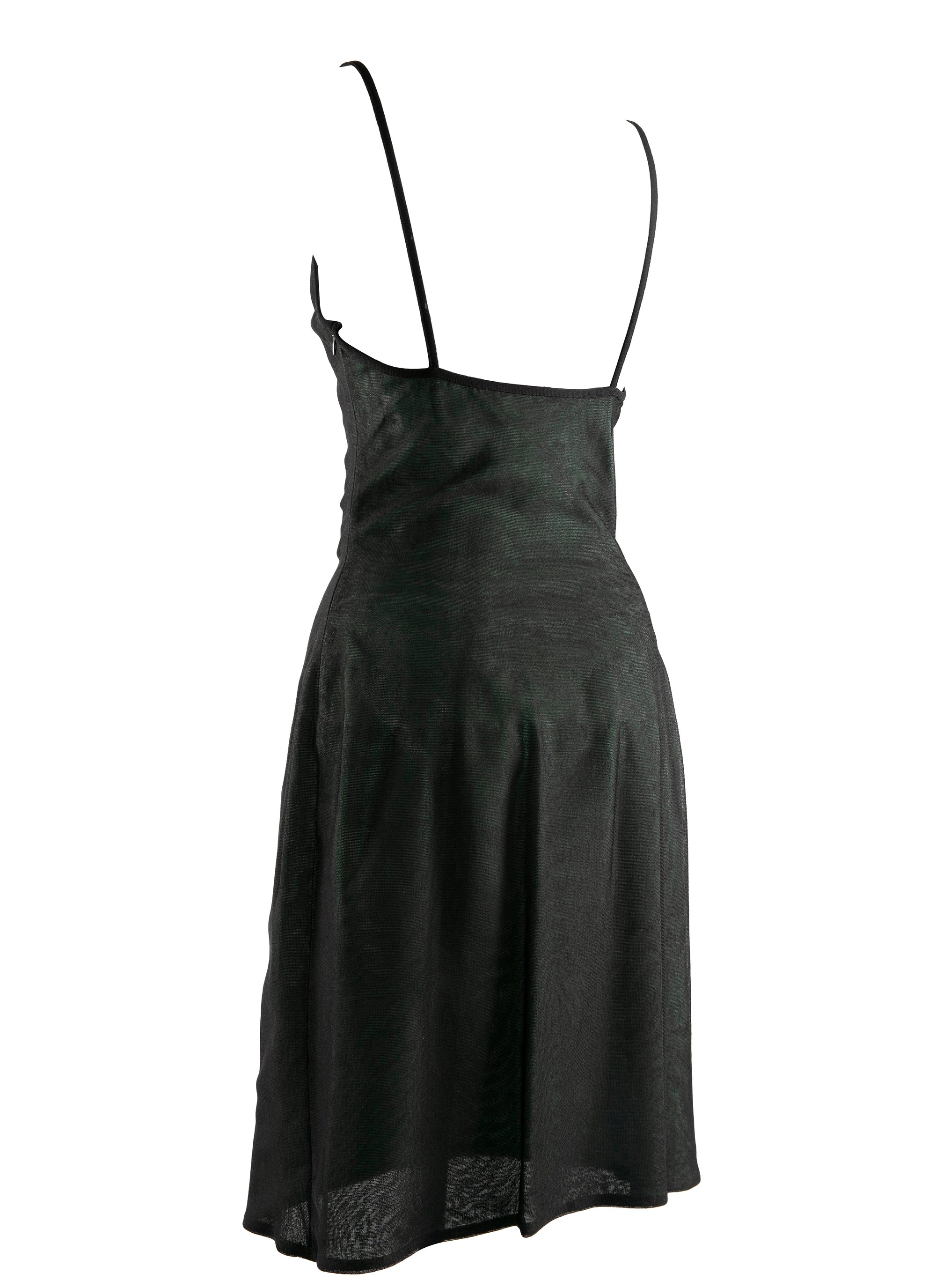 Straight silk nightie - Black & Rose Gold