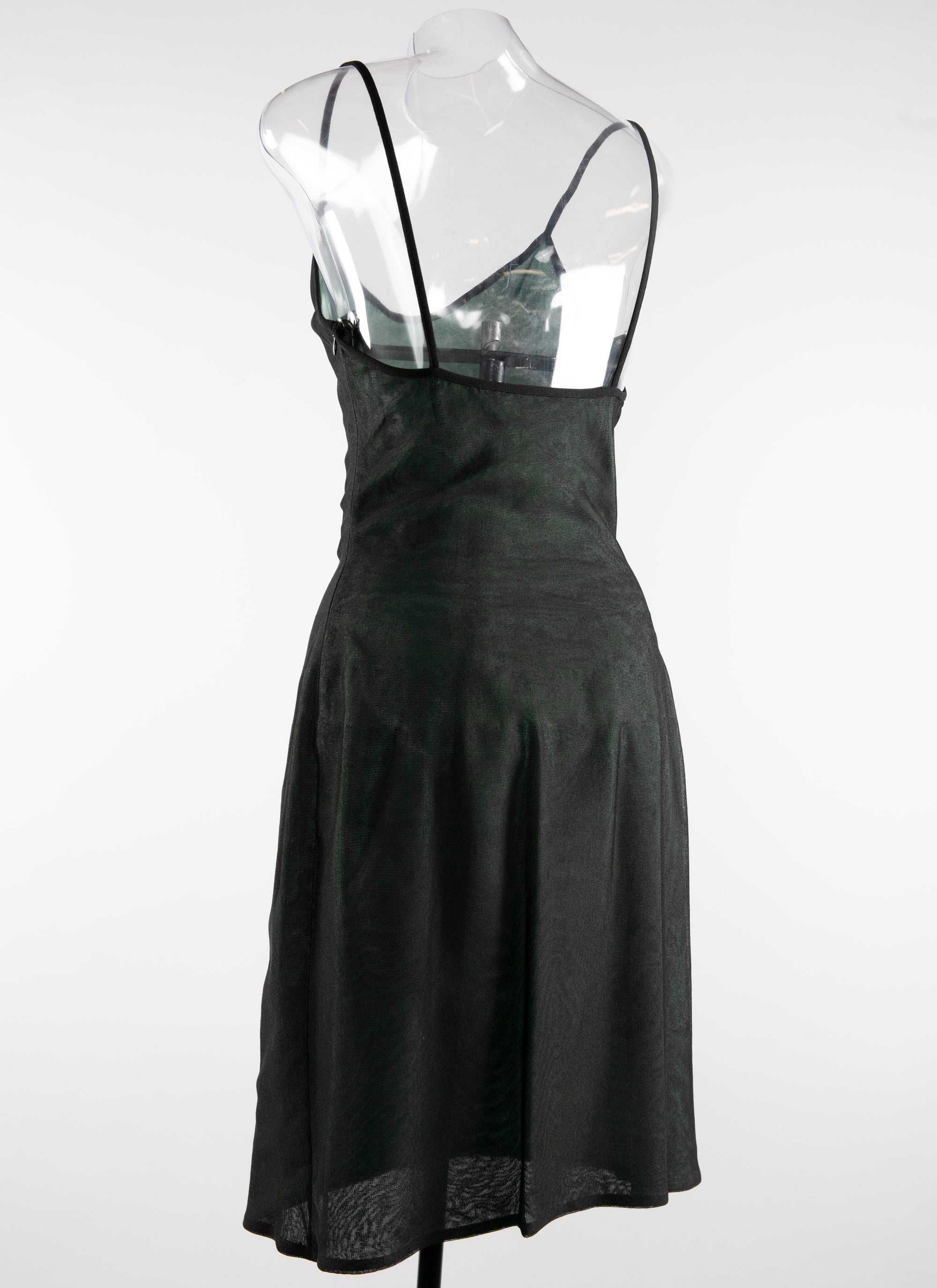 Shift dress in silk - Black & Green