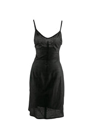 Shift dress in silk - Black & Green