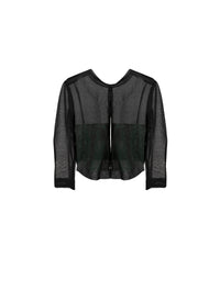 Gilet court en soie - Noir & Vert