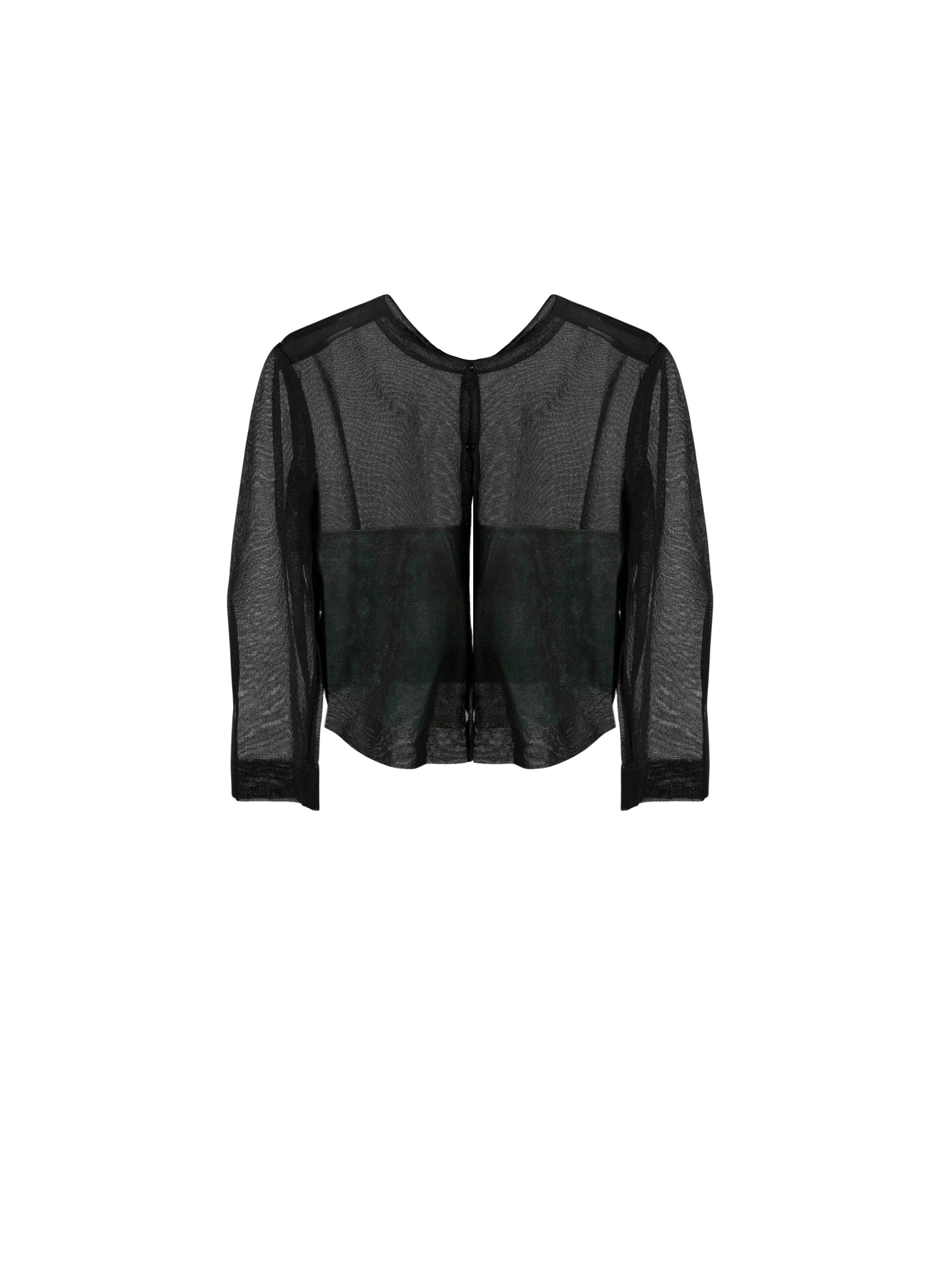 Gilet court en soie - Noir & Vert