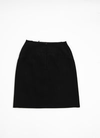 Wool pencil skirt - Black intense