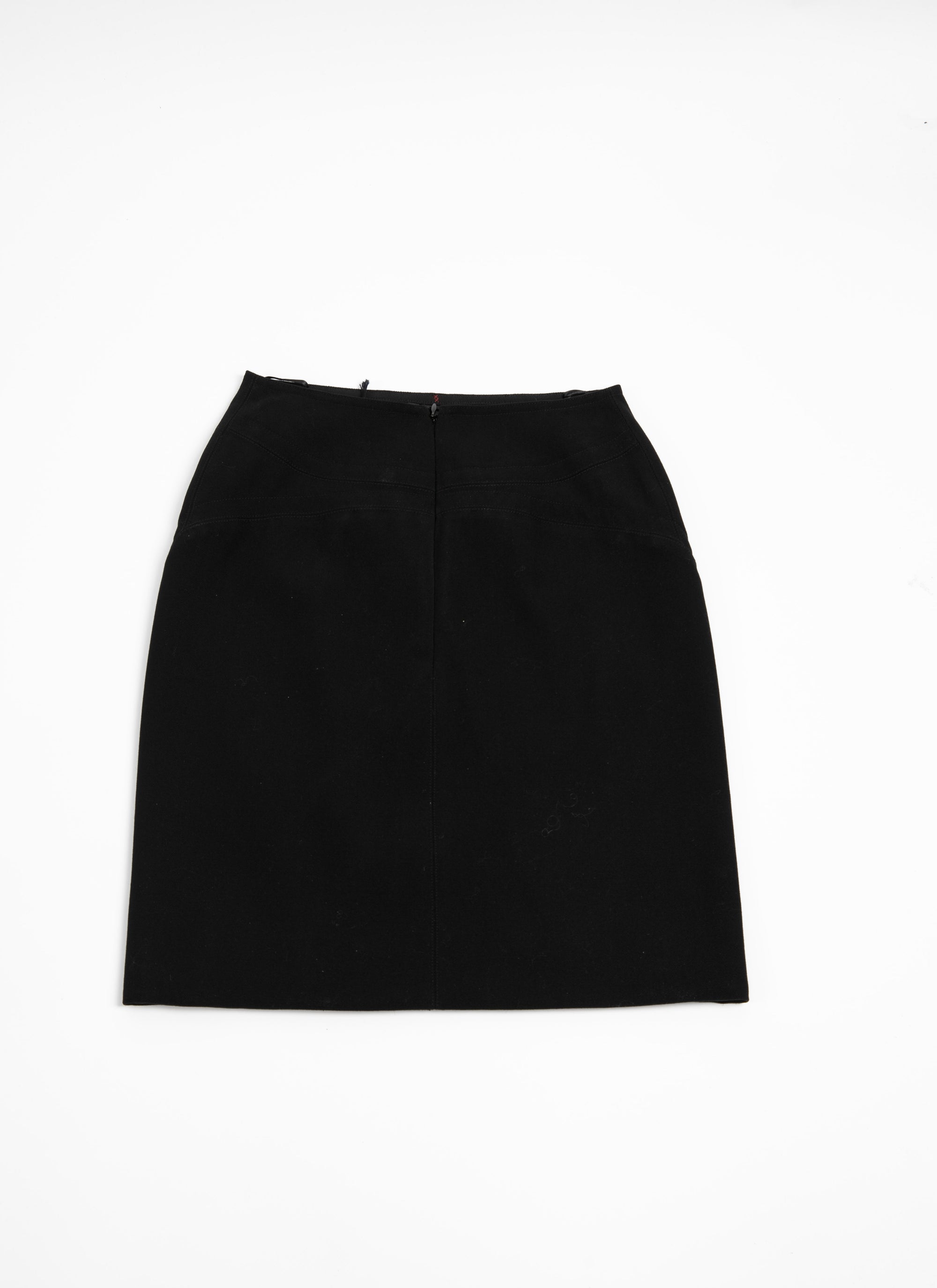 Wool pencil skirt - Black intense