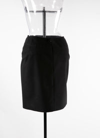 Cashmere pencil skirt - Black intense