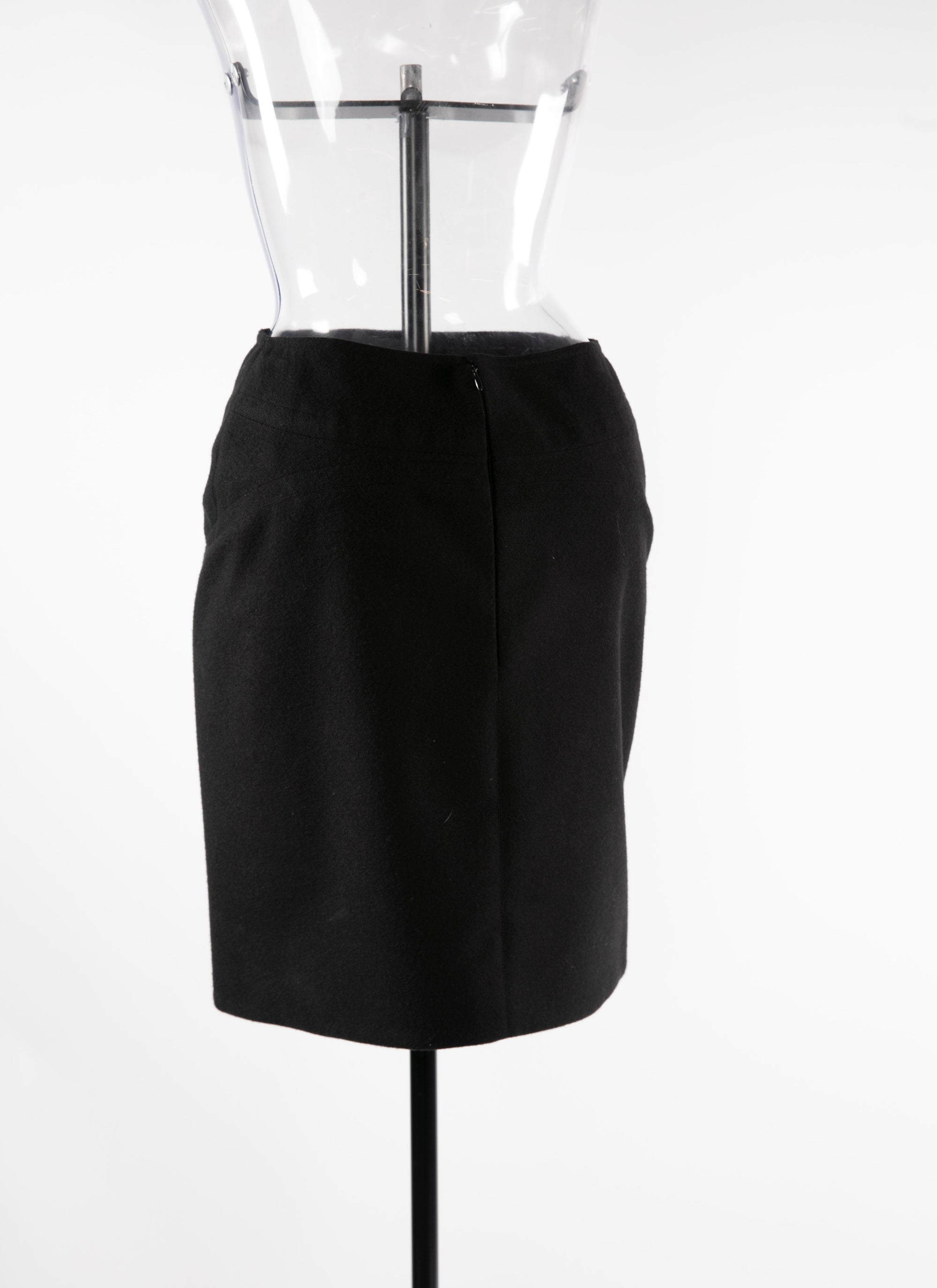 Cashmere pencil skirt - Black intense