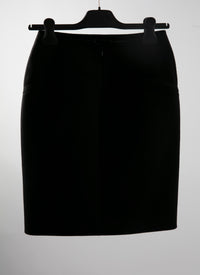 Plain pencil skirt with seam detail - Black intense