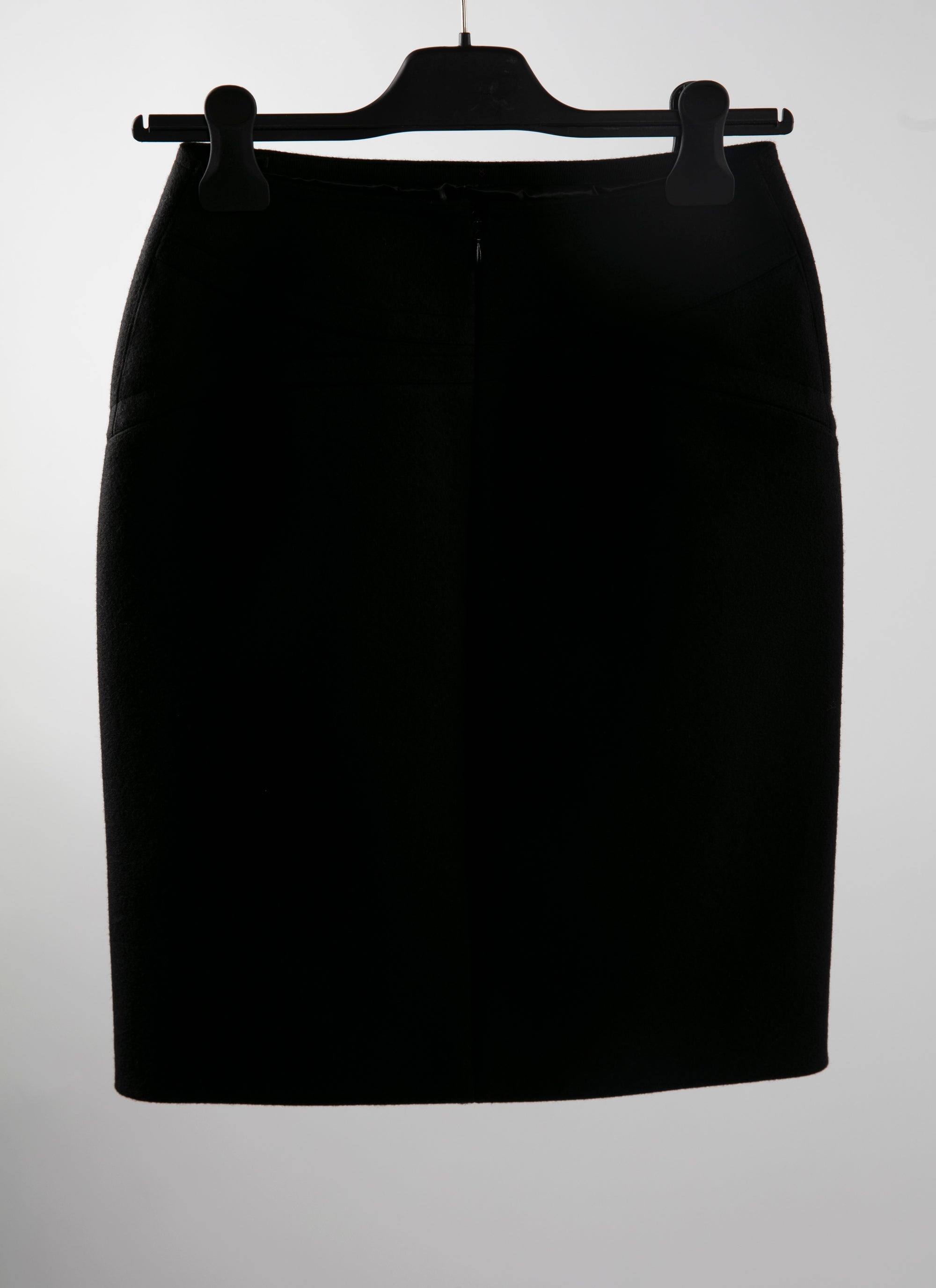 Plain pencil skirt with seam detail - Black intense