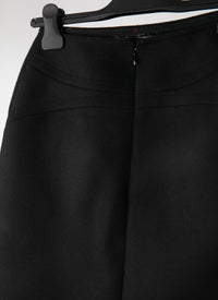 Plain pencil skirt with seam detail - Black intense