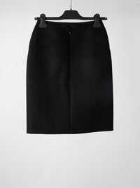 Plain pencil skirt with seam detail - Black intense