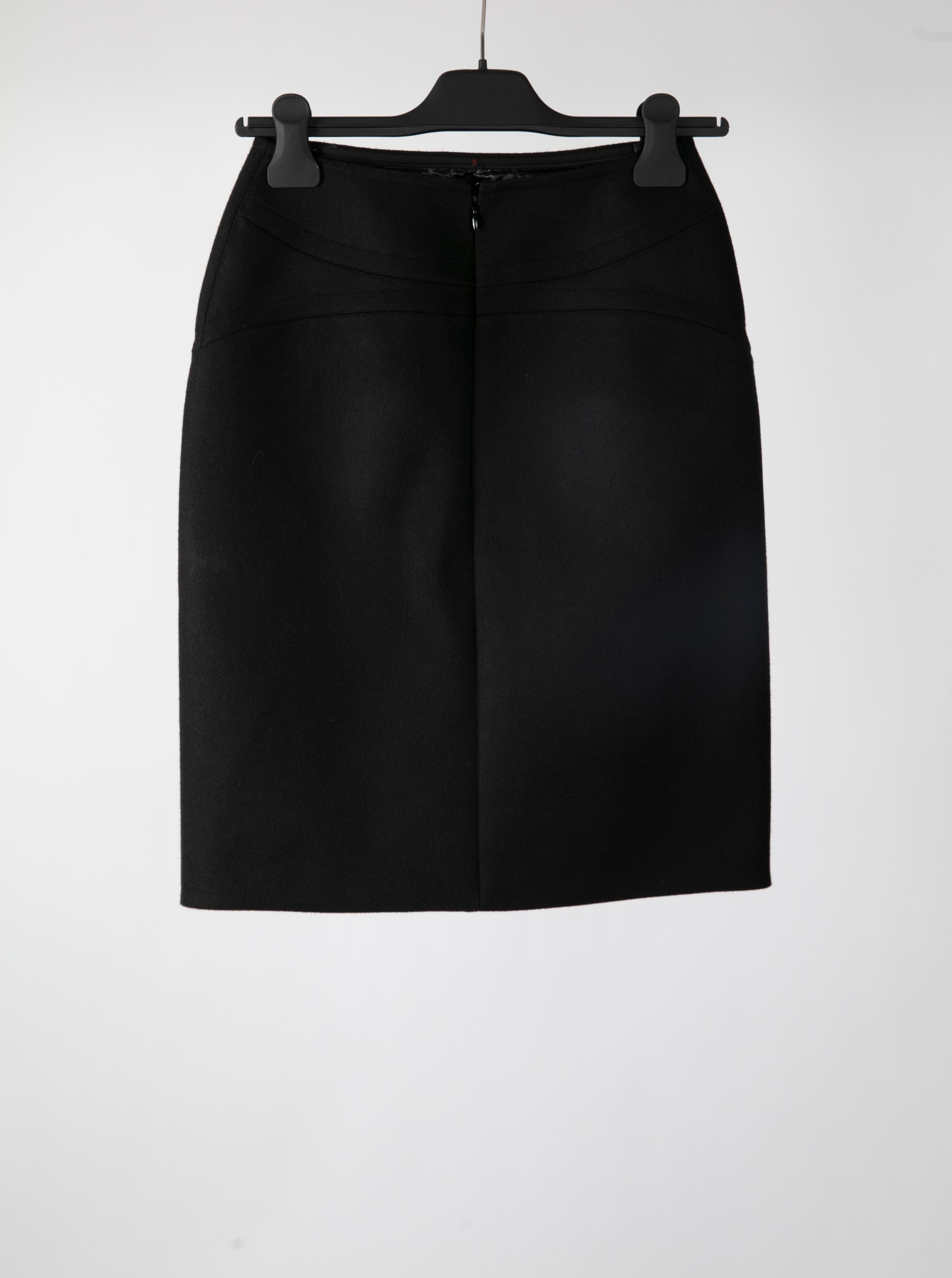 Plain pencil skirt with seam detail - Black intense