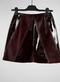 Mini jupe droite en cuir unie - Grenadine