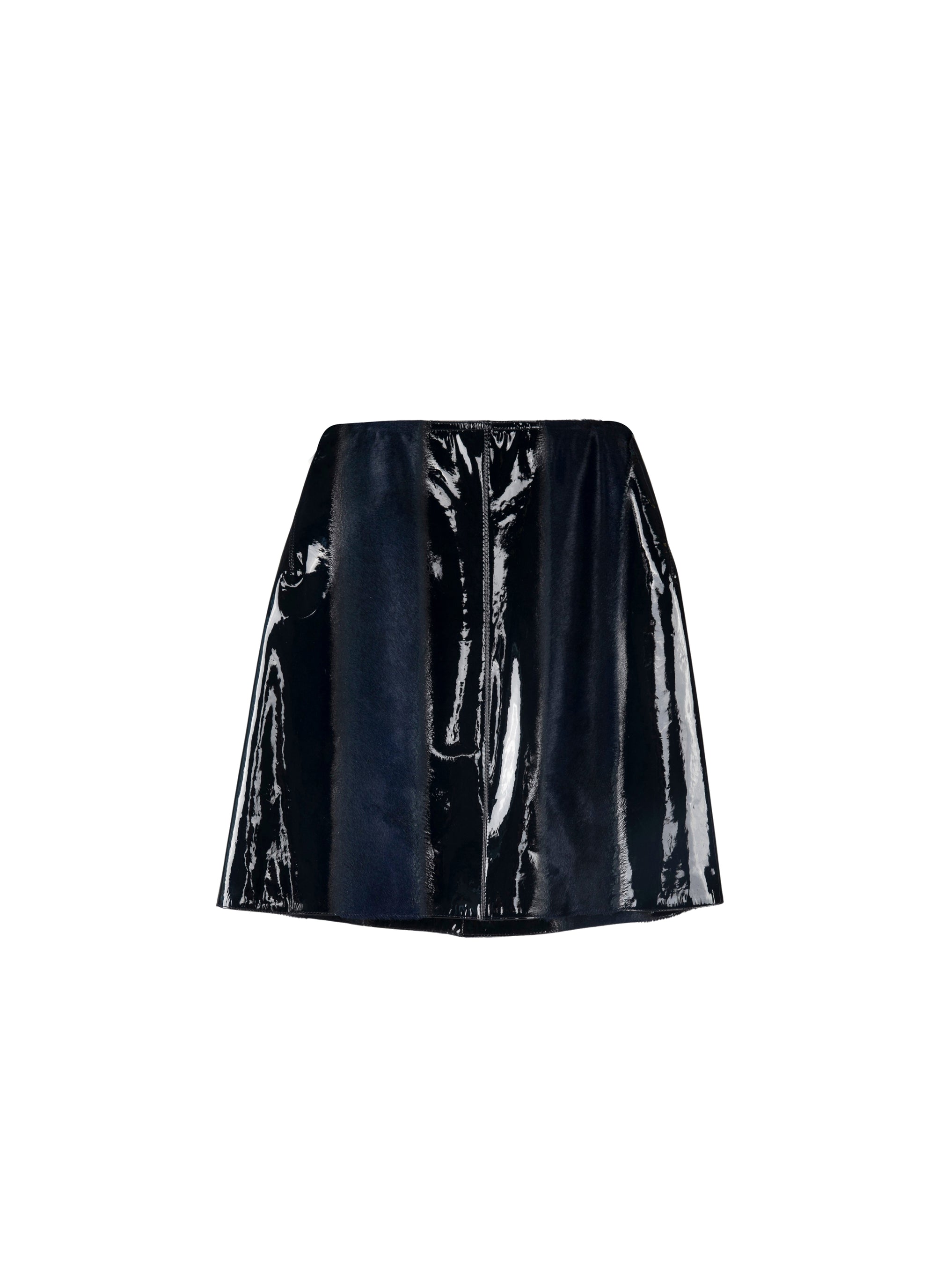 Jupe courte en cuir vernis - Saphir
