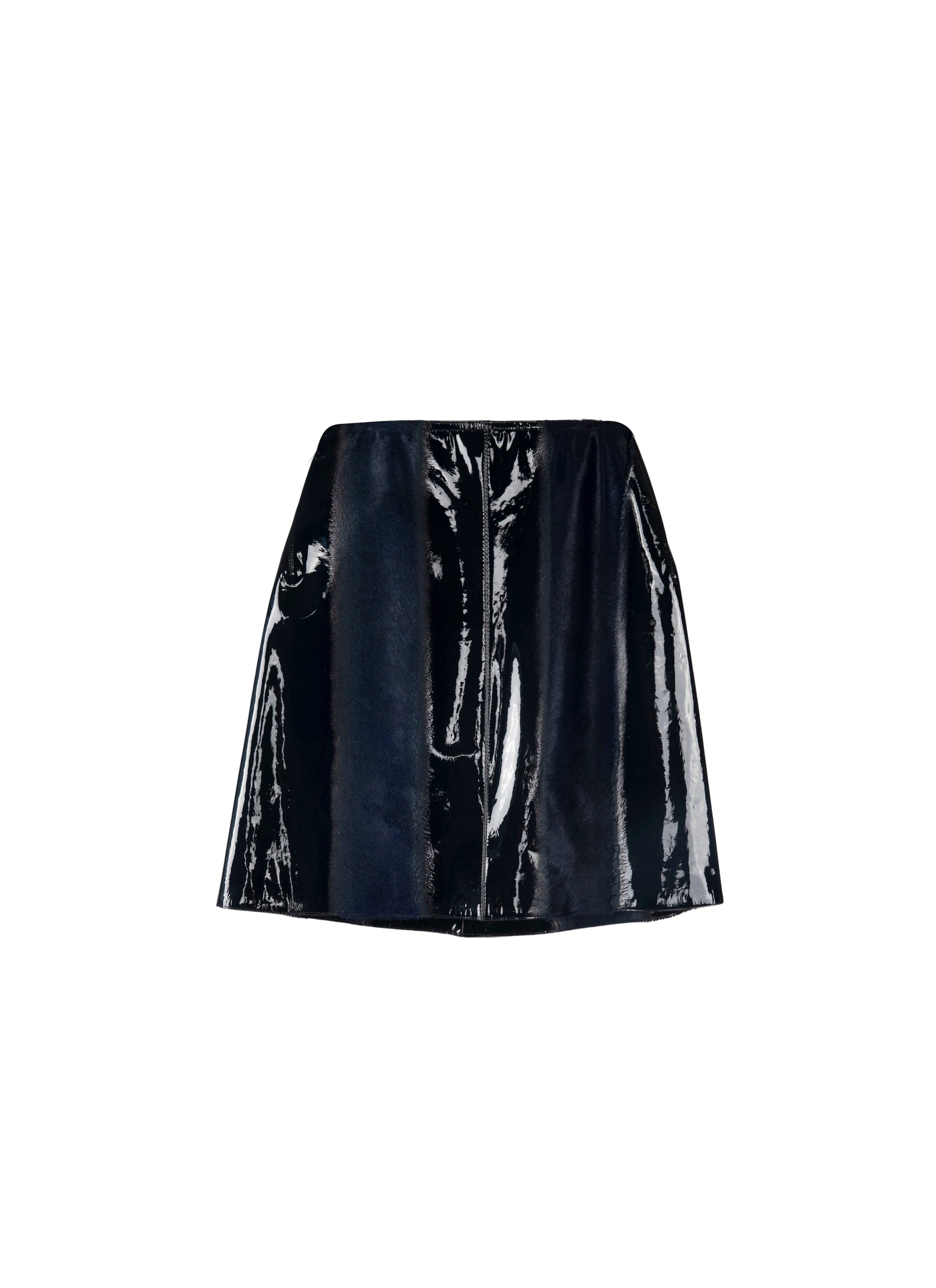 Plain leather mini pencil skirt - Sapphire