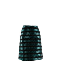 Mid-length skirt with shiny details - Black & Blue
