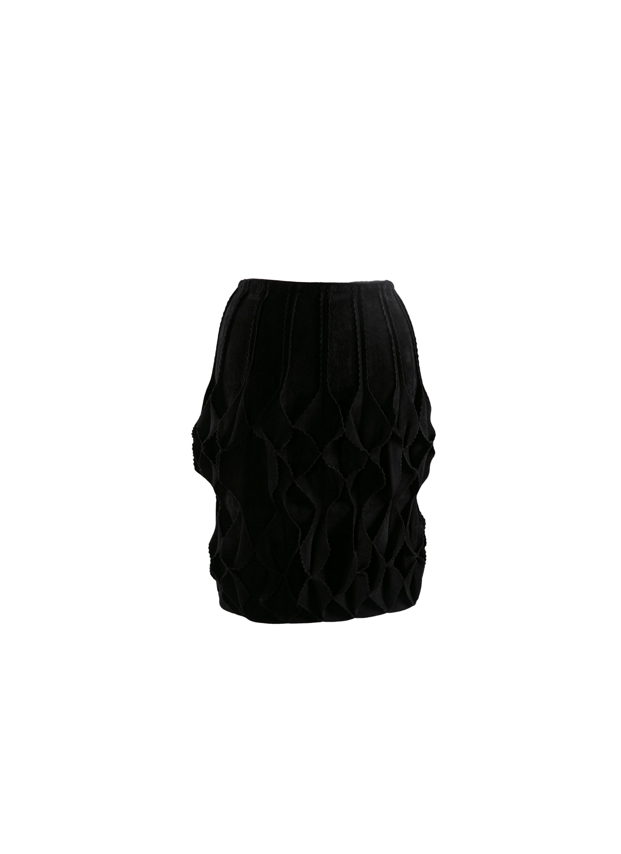 Jupe courte en relief géométrique - Noir