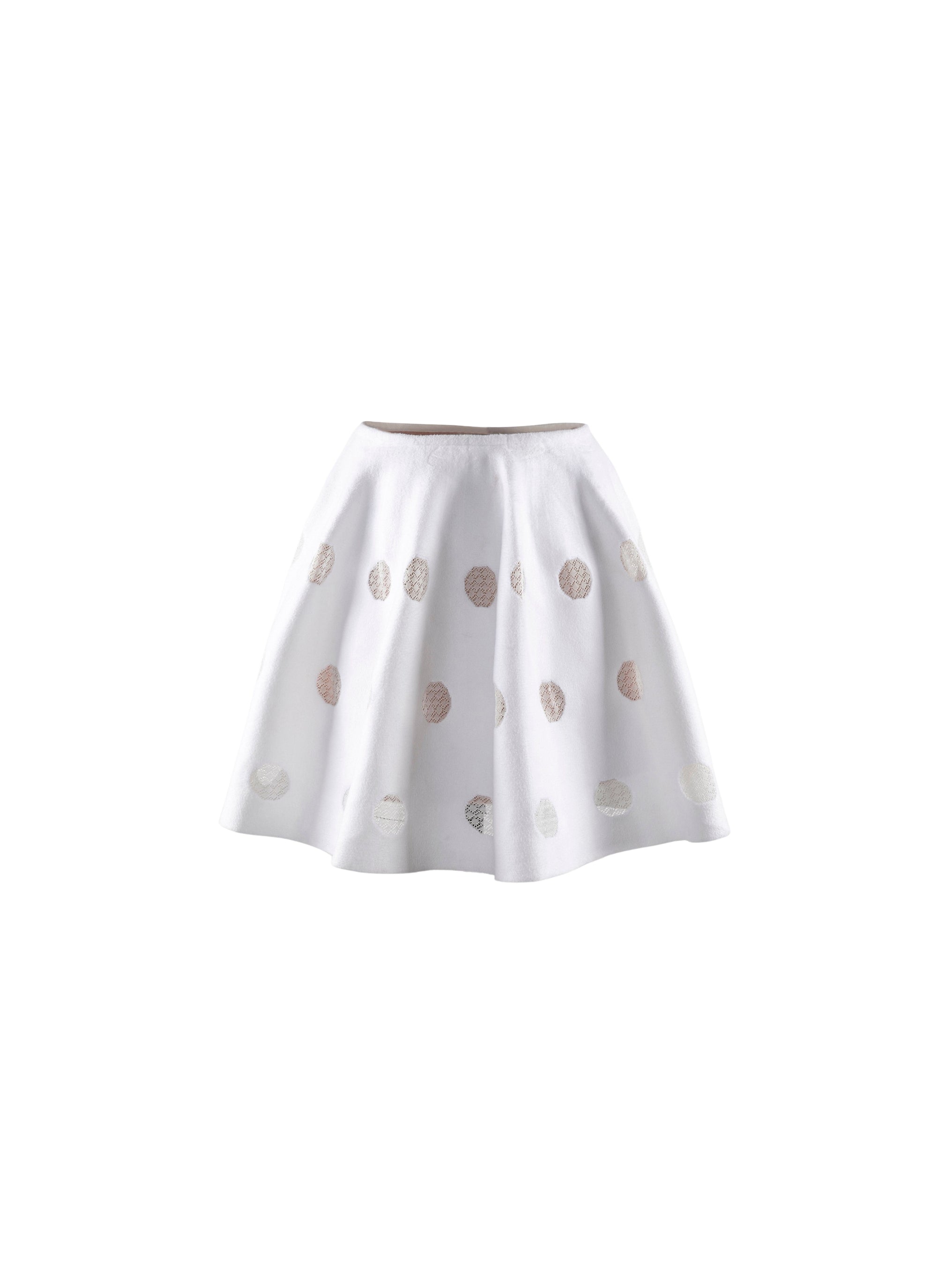 Short skirt with geometric pattern - White iridescent