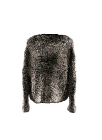 Pull douillet à texture peluche - Nude & Blanc