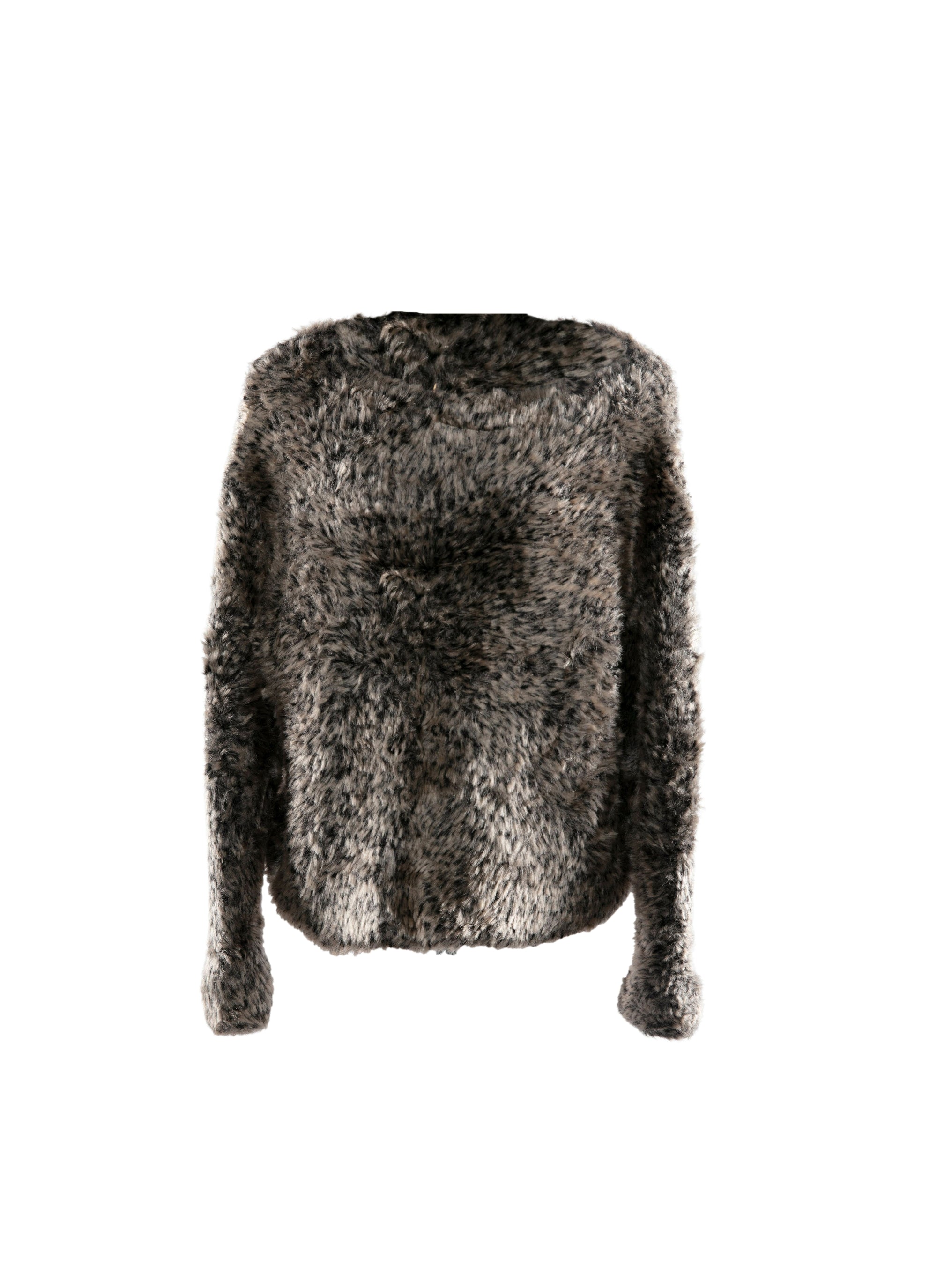Pull douillet à texture peluche - Nude & Blanc