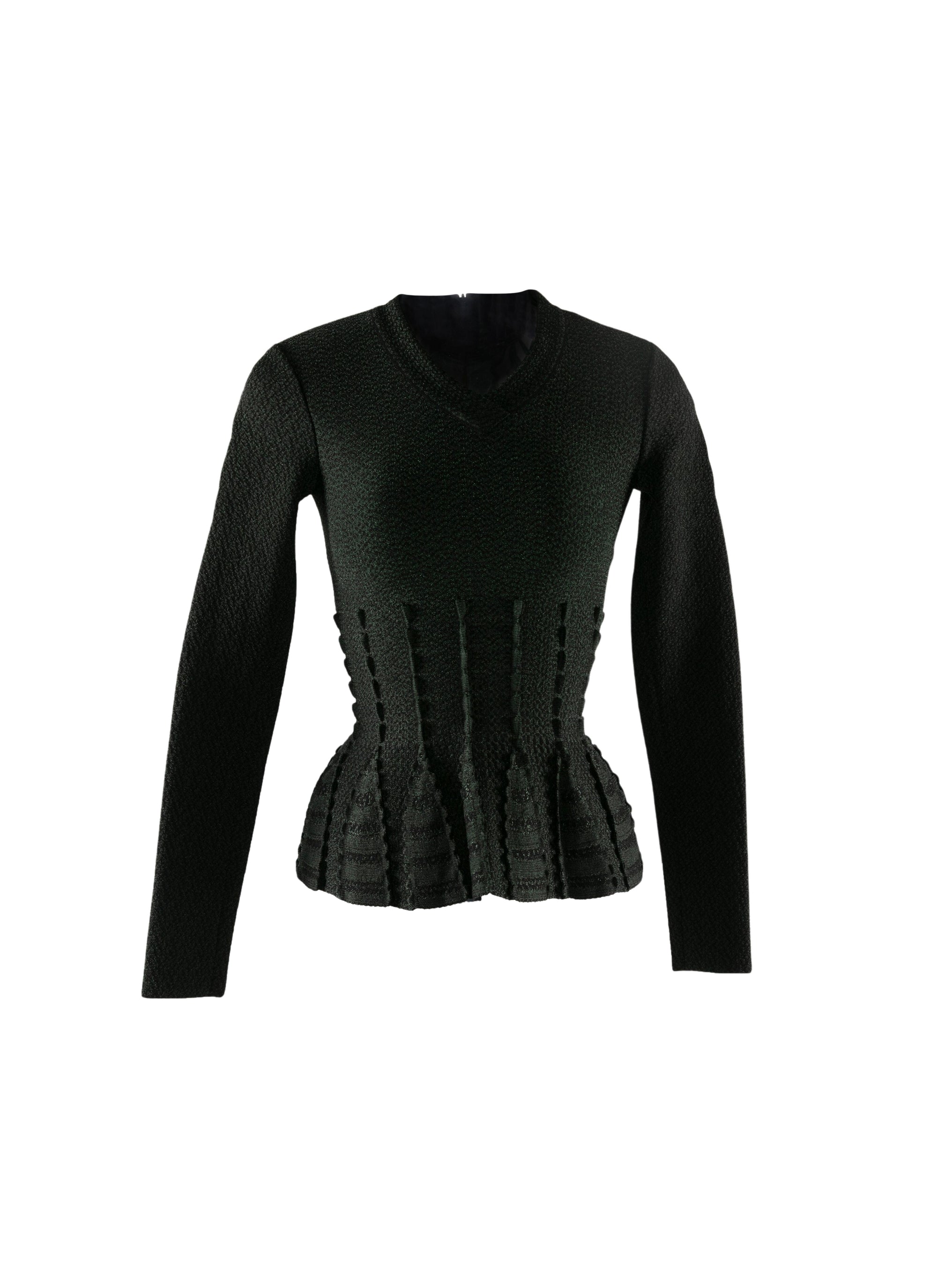 Long-sleeved slim-fit jumper - Forest