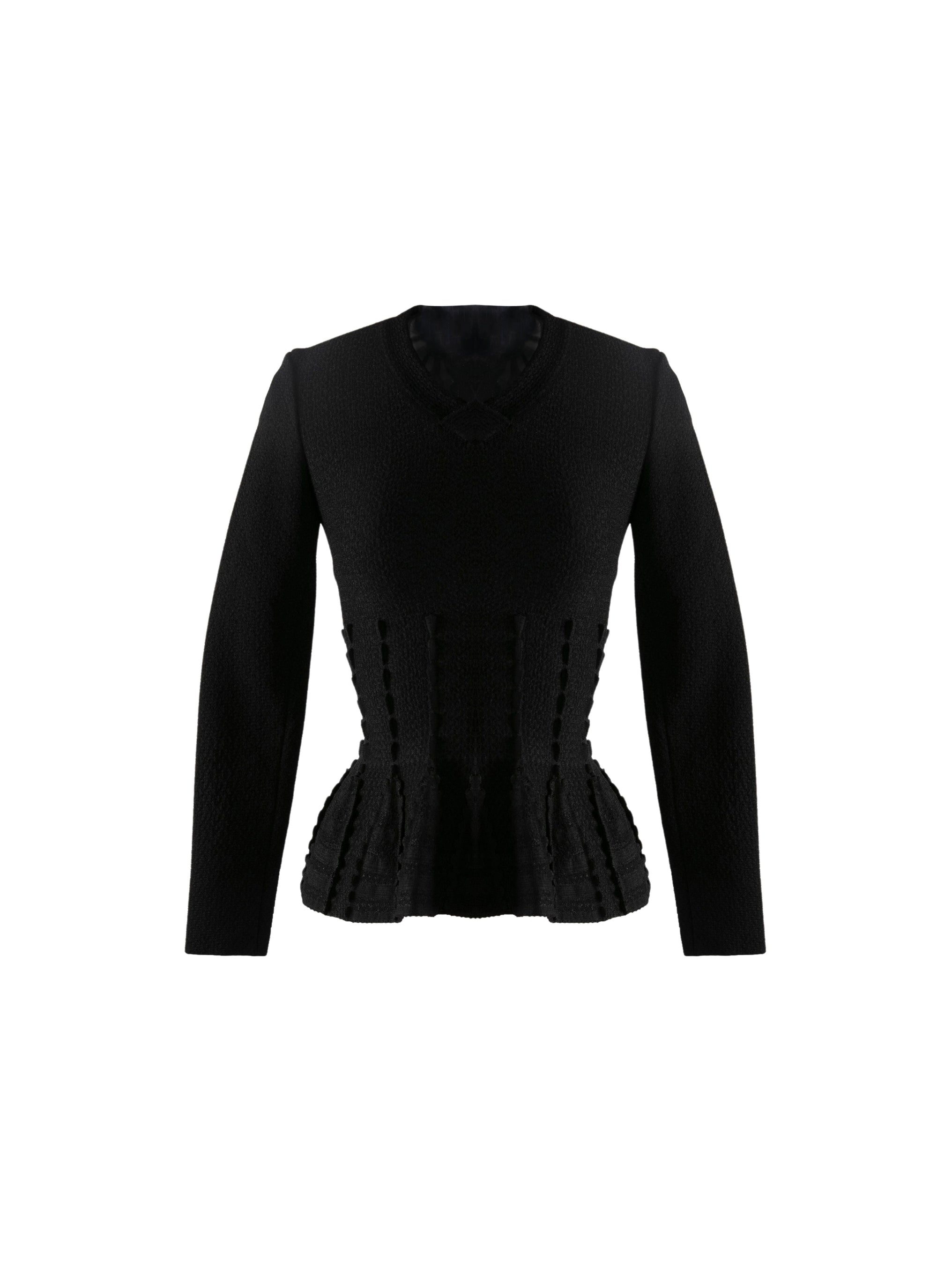 Pull cintré à manches longues - Noir