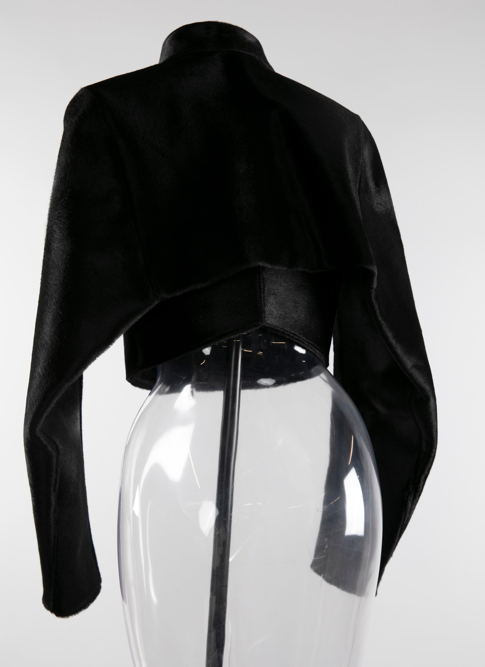 Bolero à manches longues en cuir - Noir