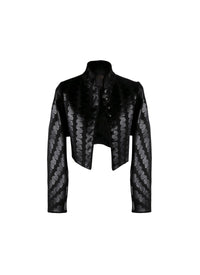 Bolero à manches longues en laine - Noir & Noir