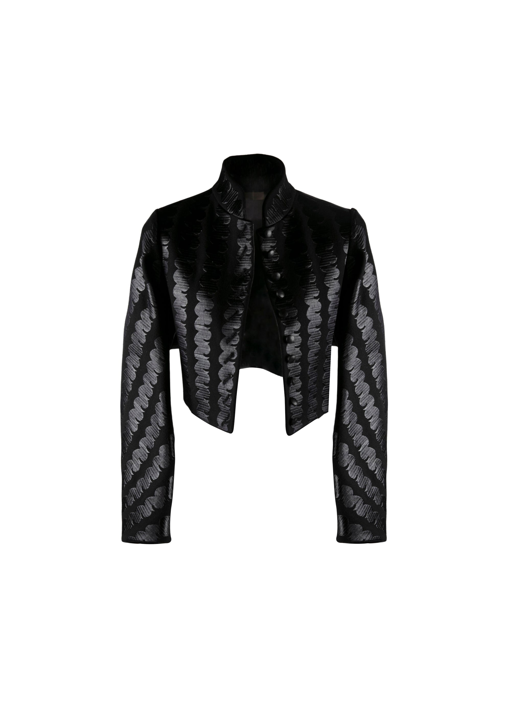 Bolero à manches longues en laine - Noir & Noir