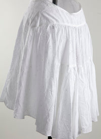 Jupe boutonnée ajourée sans doublure - Blanc intense