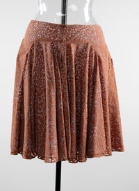 Jupe boutonnée ajourée sans doublure - Caramel