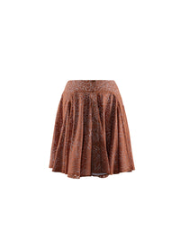Jupe boutonnée ajourée sans doublure - Caramel
