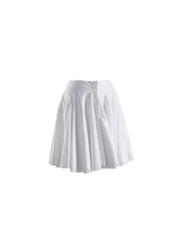 Jupe boutonnée ajourée sans doublure - Blanc