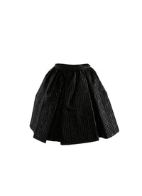 Mini-jupe avec détails géométriques contrastés - Noir