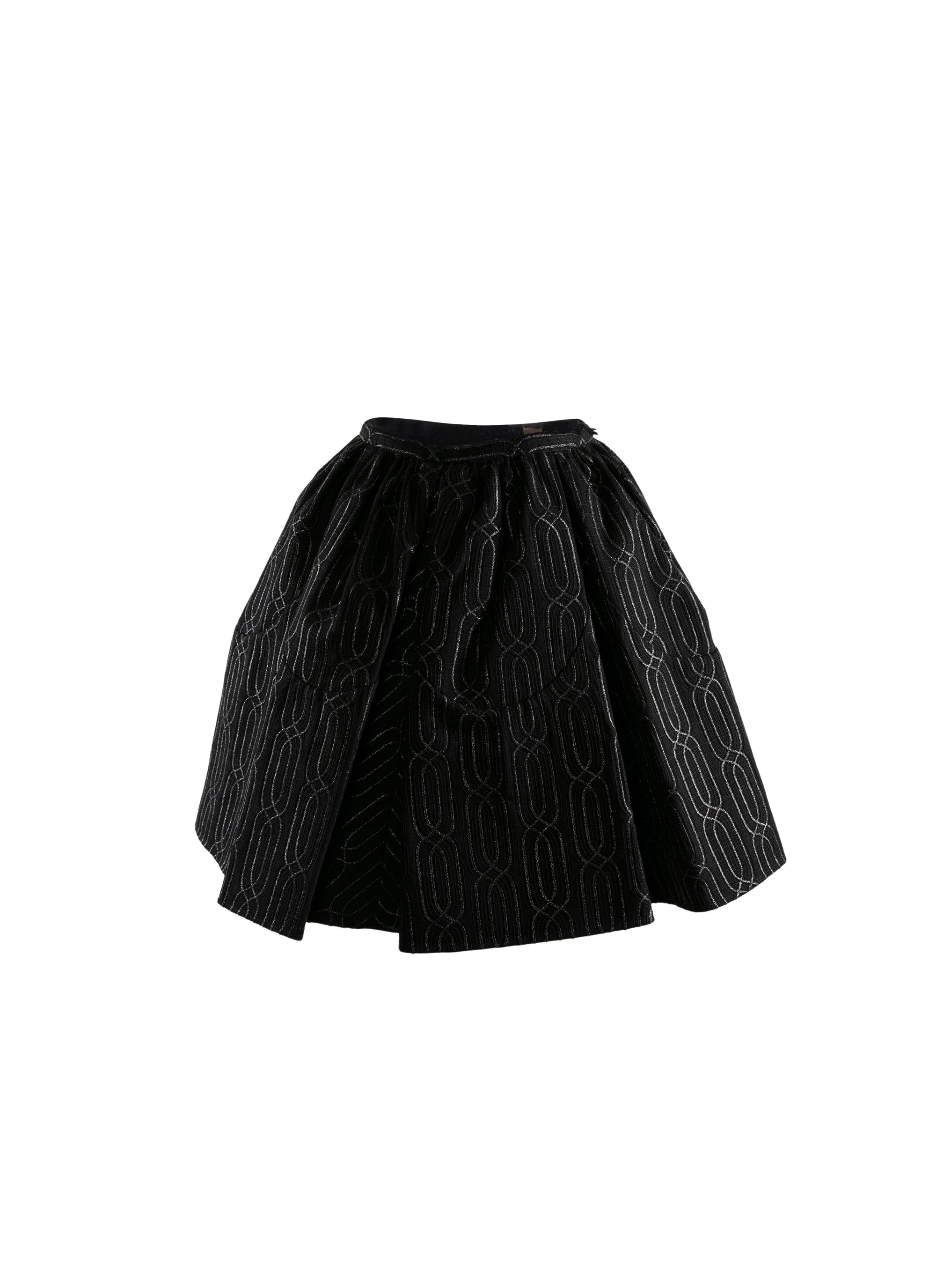 Mini-jupe avec détails géométriques contrastés - Noir
