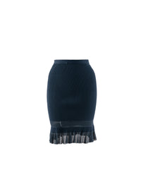 Jupe courte avec bord transparent - Bleu de Prusse