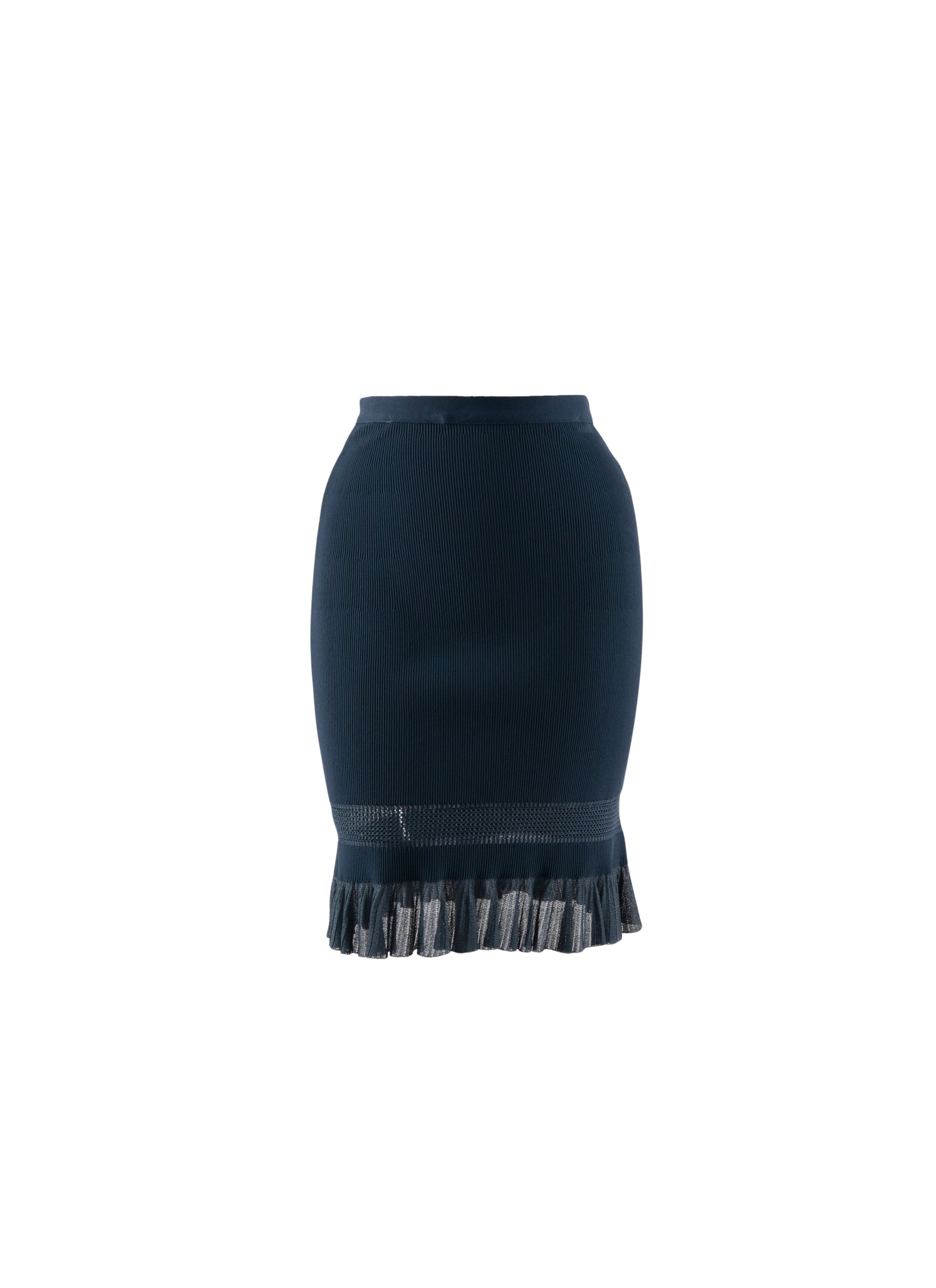 Jupe courte avec bord transparent - Bleu de Prusse