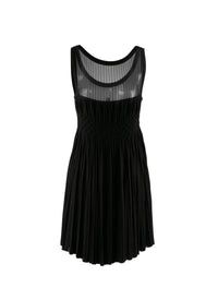 Pleated dress with sheer detail - Black intense