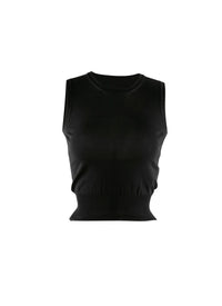 Sleeveless crop top - Black intense