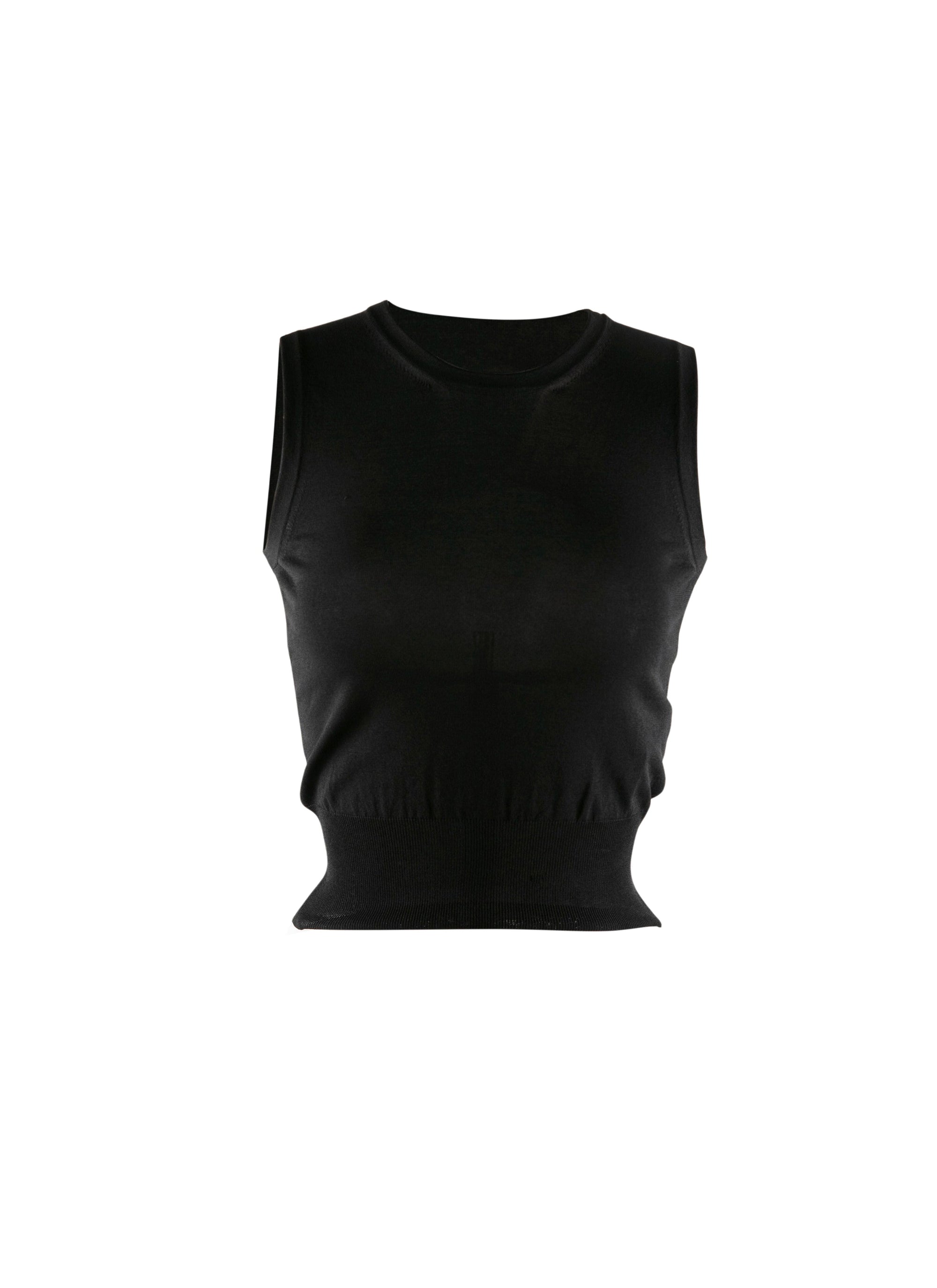 Sleeveless crop top - Black intense